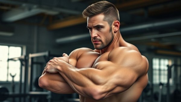 Athlete exemplifying muscle definition in gym, Muscle Confusion Myth
