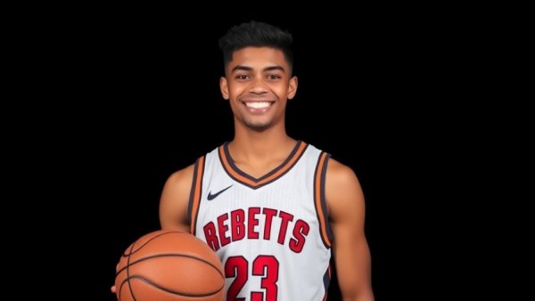 Ethan Dietz in college basketball uniform holding a ball.