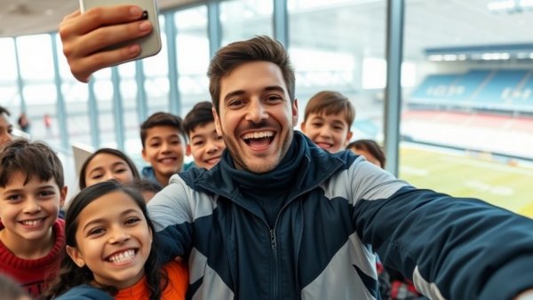 Damar Hamlin smiling with kids after near-death experience.