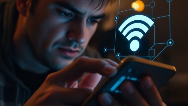 Analyzing Wi-Fi dead zones on phone with network overlay.