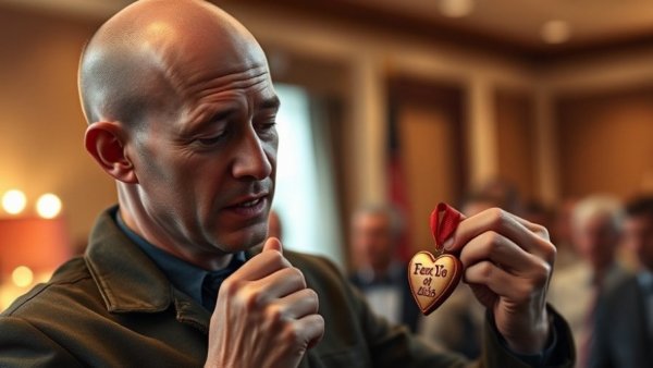 San Diego World AIDS Day events: Man decorates tree with heart ornaments.