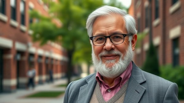 Distinguished man posed confidently at Southern California campus.