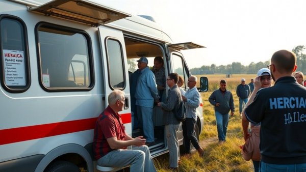 Mobile healthcare unit providing access to migrant workers.
