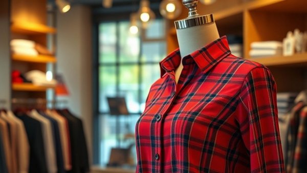 Cherrybetty Clothing Reviews: Red plaid blouse on mannequin in boutique.