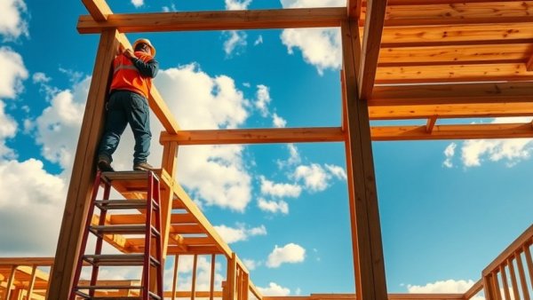 Construction workers building affordable housing in California.