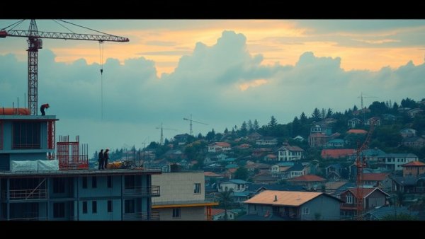 Surreal depiction of affordable housing workforce in Bakersfield.