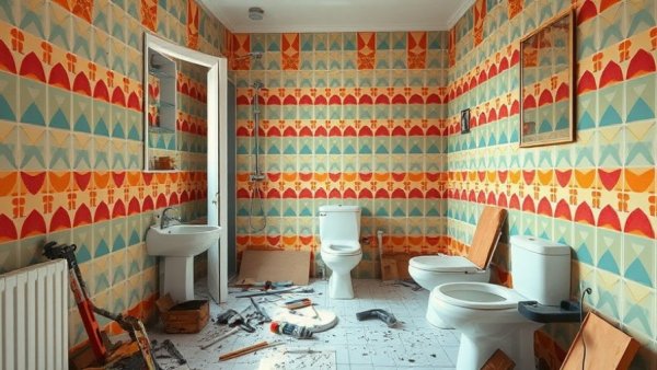 Unfinished bathroom renovation hints at end of year burnout management.