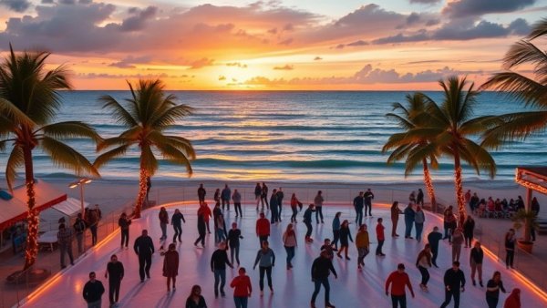 Celebrate the Holidays in San Diego with a sunset coastal ice rink.