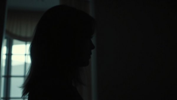 Blurry silhouette of a woman near a window, highlighting struggle and introspection.