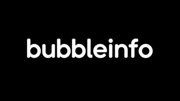 Bubbleinfo.com text logo on dark background