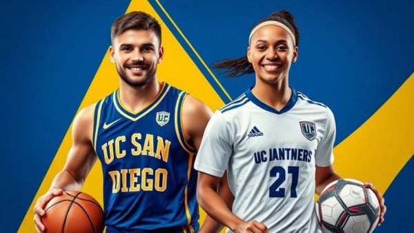 UC San Diego Athletes of the Week portraits with vibrant background.