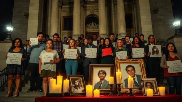 Group vigil demonstrating the consequences of speeding in California