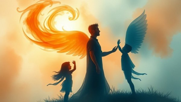 Generational trauma and anxiety healing visualized in a surreal painting.