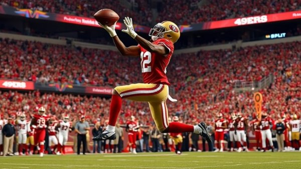 49ers defensive player intercepting football in playoff game.