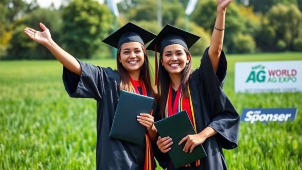 2026 World Ag Expo Scholarship recipients celebrating with diplomas.