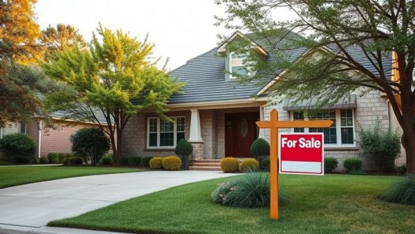 Modern suburban home with 'For Sale' sign, reflecting home prices affordability and down payments context.