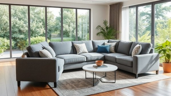Contemporary gray sectional sofa in a bright family living room, Best Editor-Tested Sofas for Family Living
