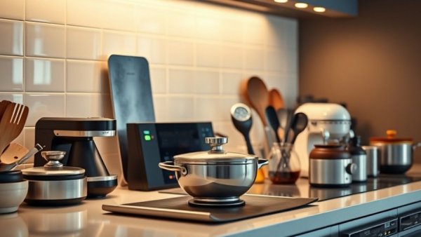 Modern kitchen with innovative gadgets for easier cooking.