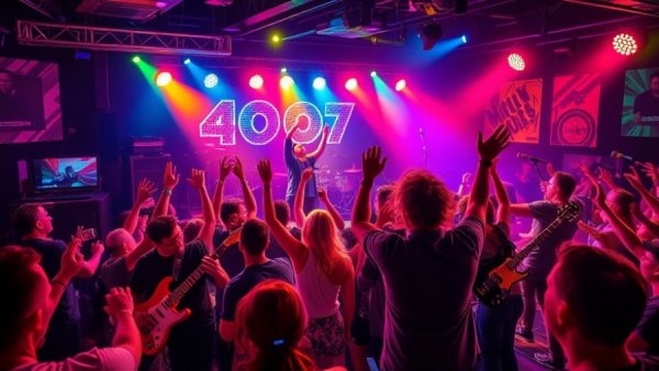 Live band performance at Bottom of the Hill with vibrant lights and crowd.