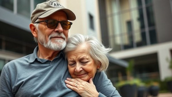 Doug LaMalfa legacy: Two older individuals sharing a moment of comfort outdoors.