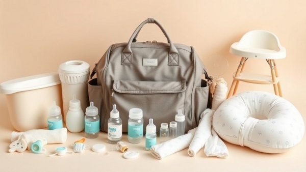 Essential baby registry must-haves, items include pacifiers, swaddles, and a diaper bag.
