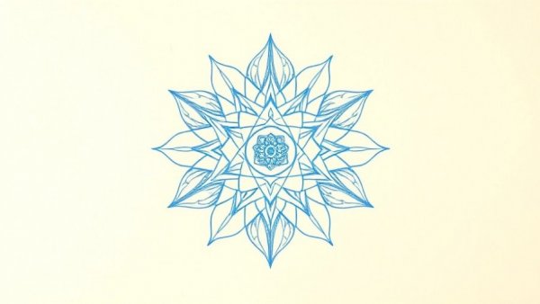 Hand-drawn throat chakra symbol in soft blue hues.