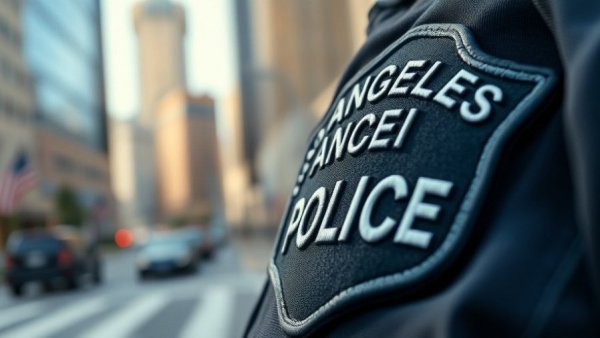 Close-up of 'Los Angeles Police' badge highlighting law enforcement abuse.