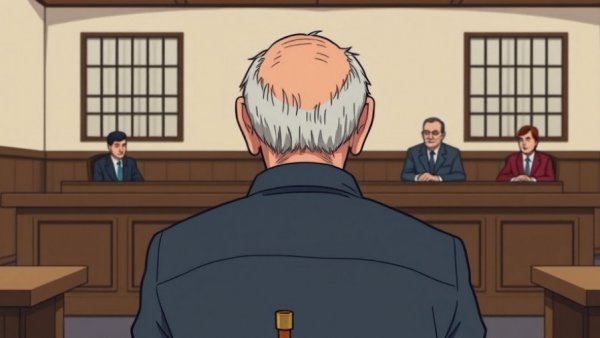 Elderly man in parole hearing illustrating declining parole rates in California.