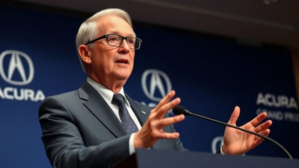 Press conference at Long Beach Grand Prix highlighting leadership change.