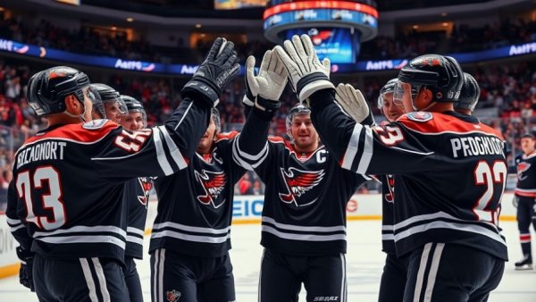 Ducks edge Kings in shootout, team celebrates victory on ice rink.
