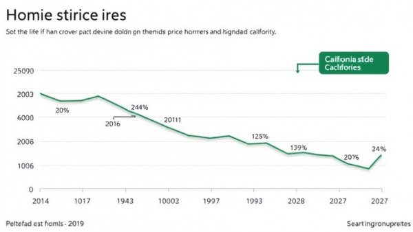Graph of California home prices dip in metro areas.