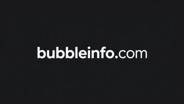 Minimalist bubbleinfo.com logo in white on dark background.