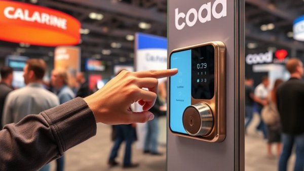 Smart home technology showcased at a trade show.