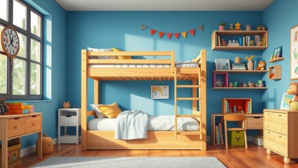 Modern Boori Bunk Bed Collection in a vibrant children's room.