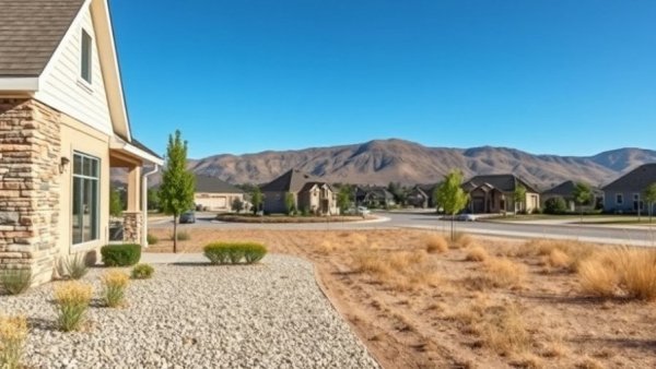 San Diego suburban house and landscape highlighting wildfire prevention.