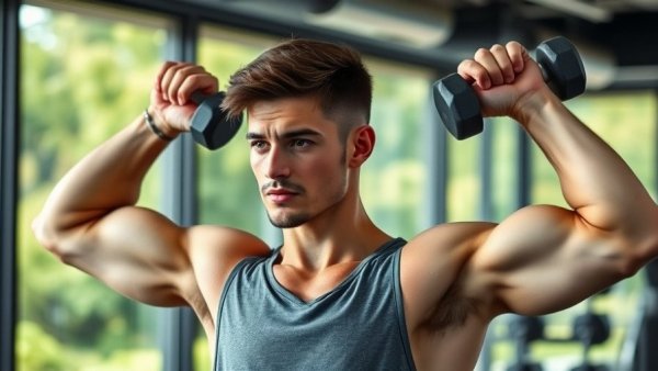 Maximize workout efficiency in Fresno: Man lifting weights at gym.