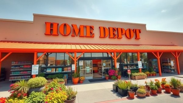 Aerial view of Home Depot garden area displaying plants and decor, related to Home Depot layoffs 2026.