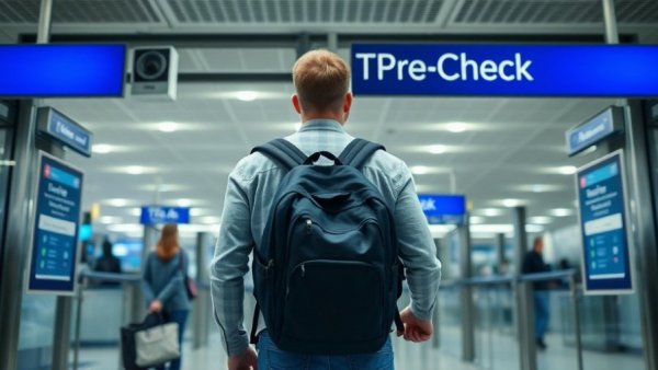 Traveler entering TSA PreCheck at Hollywood Burbank Airport