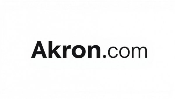 Minimalistic Akron.com logo on white background for Habitat for Humanity Cuyahoga Falls acquisition.