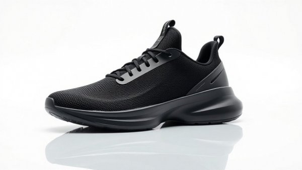 Best Training Shoes Akron sleek black design, tan sole, side profile.