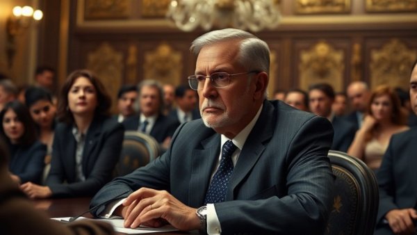 Meeting scene related to CIA World Factbook closure, man deep in thought at table.