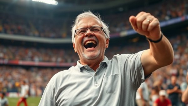 Super Bowl LX Patriots vs Seahawks celebration with excited man