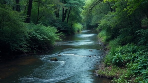 Tijuana River cleanup area with dense foliage and water stream.