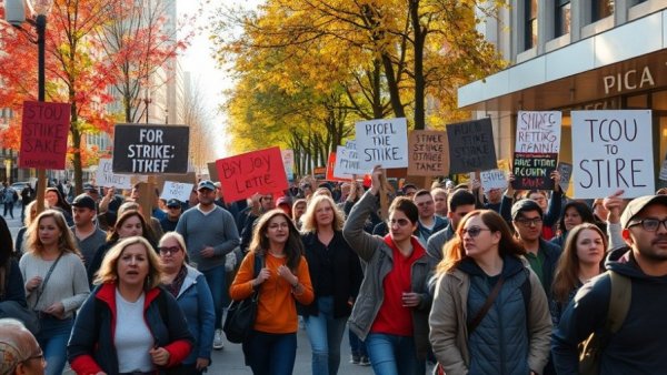 Protesters rally for Kaiser strike to demand higher pay and better staffing.
