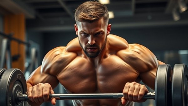 Mike Sommerfeld performing trap row technique in a gym.