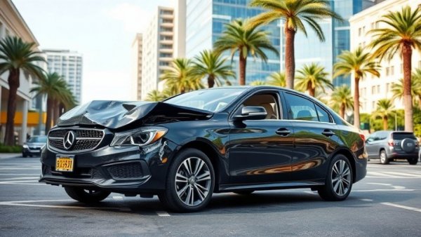 Uber California ballot initiative: Damaged car in city collision.