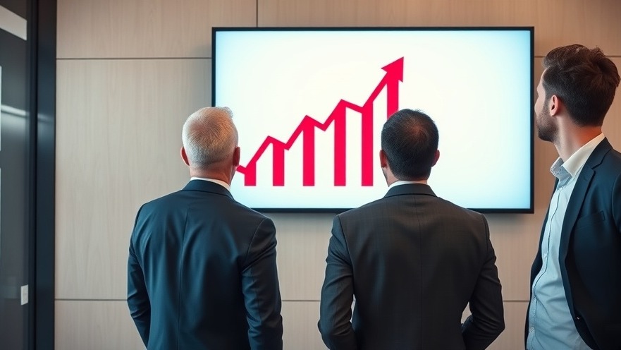 Businessmen analyzing rising graph on CPI impact on mortgages and Fed interest rates.