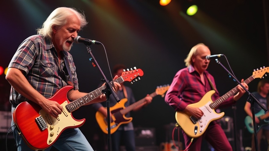 70 year olds rocking on stage, celebrating the Wings music legacy in classic rock nostalgia.