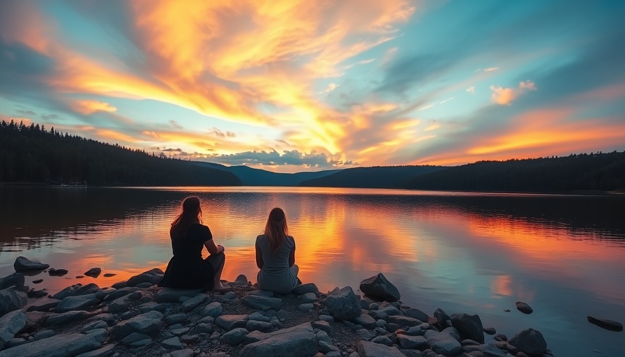 Vibrant sunset at Nelson Ledges Quarry Park with serene lakeside view.