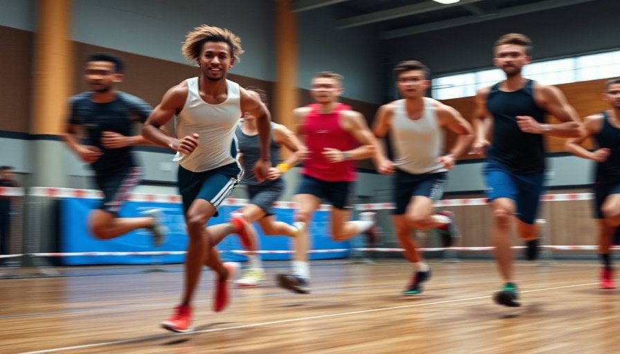 Blurry athletes racing at HYROX World Championships 2025.